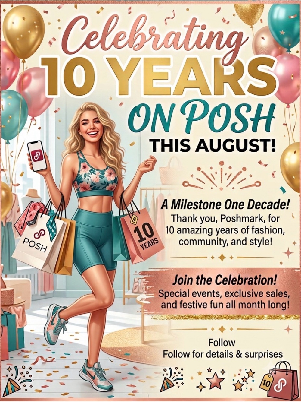 10 years on Poshmark! Like flyer to be notified